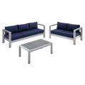 Shore 3 Piece Sunbrella® Fabric Outdoor Patio Aluminum Set