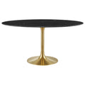 Lippa 60" Oval Faux Marble Dining Table