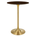 Lippa 28" Round Cherry Walnut Wood Bar Table