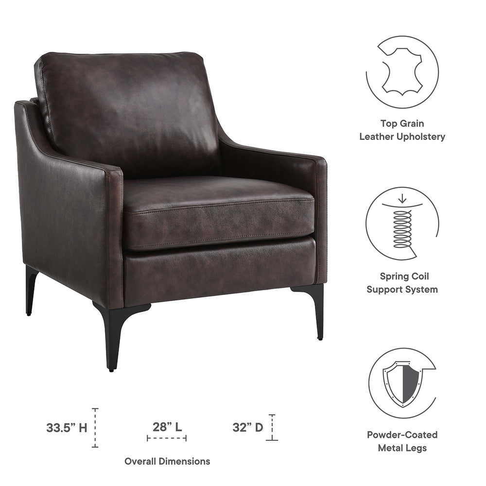 Corland Leather Armchair in Brown