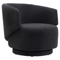 Celestia Boucle Fabric Swivel Chair in Black
