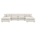 Commix 6-Piece Down Filled Overstuffed Boucle Sectional Sofa