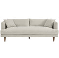 Zoya Down Filled Overstuffed Sofa in Ivory Fabric