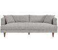 Zoya Light Gray Down-Filled Fabric Sofa with Cushions