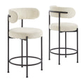 Albie Boucle Fabric Counter Stools Set of 2