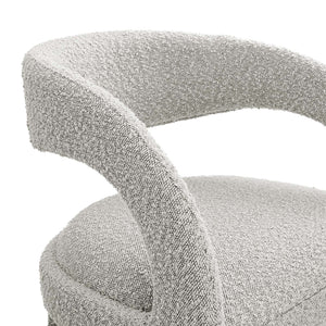 Pinnacle Set of Two Boucle Upholstered Bar Stool in Grey