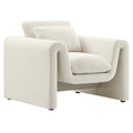 Waverly Boucle Upholstered Armchair in Ivory
