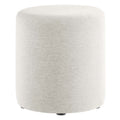 Callum 16" Round Woven Heathered Fabric Upholstered Ottoman