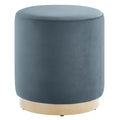 Tilden 16" Round Performance Velvet Upholstered Ottoman