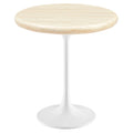 Lippa 20" Round Faux Travertine Side Table