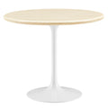Lippa 36" Round Faux Travertine Dining Table