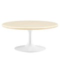 Lippa 36" Round Faux Travertine Coffee Table