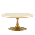 Lippa 36" Round Faux Travertine Coffee Table