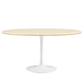 Lippa 60" Oval Faux Travertine Dining Table