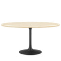 Lippa 60" Oval Faux Travertine Dining Table