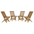 Vienna Outdoor Patio Teak Wood Folding Dining Chairs Set of 4