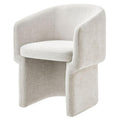 Verity Chenille Armchair in Ivory