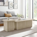 Render Nesting Coffee Tables Set of 2 in Faux Travertine