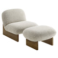 Loyal Accent Chair and Ottoman Set in River Rock Walnut