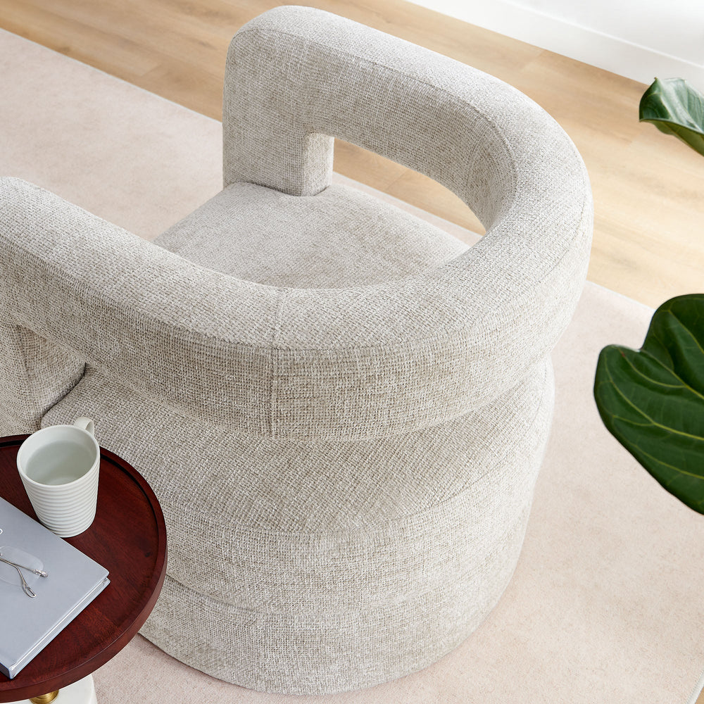 Jaylin Chenille Accent Chair in Dove Gray