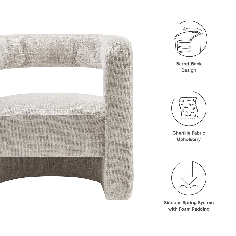 Jaylin Chenille Accent Chair in Dove Gray