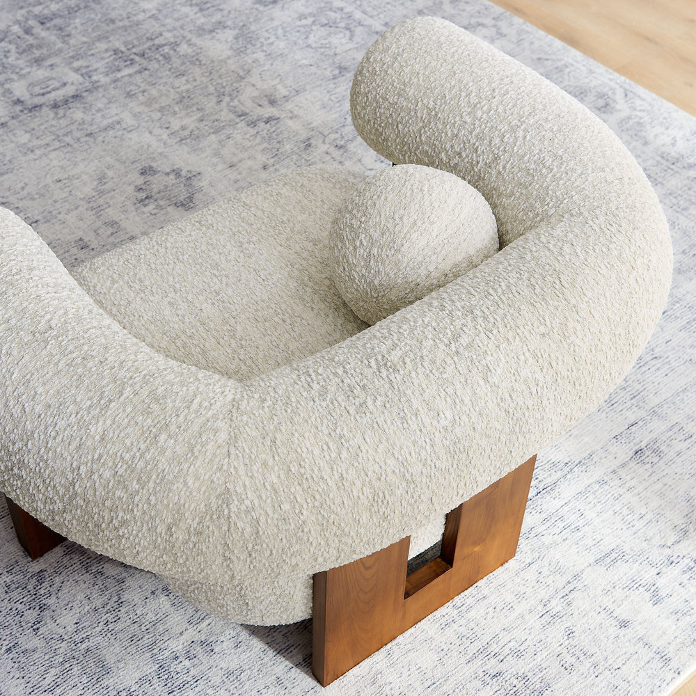 Jace Boucle Accent Chair in Pearl