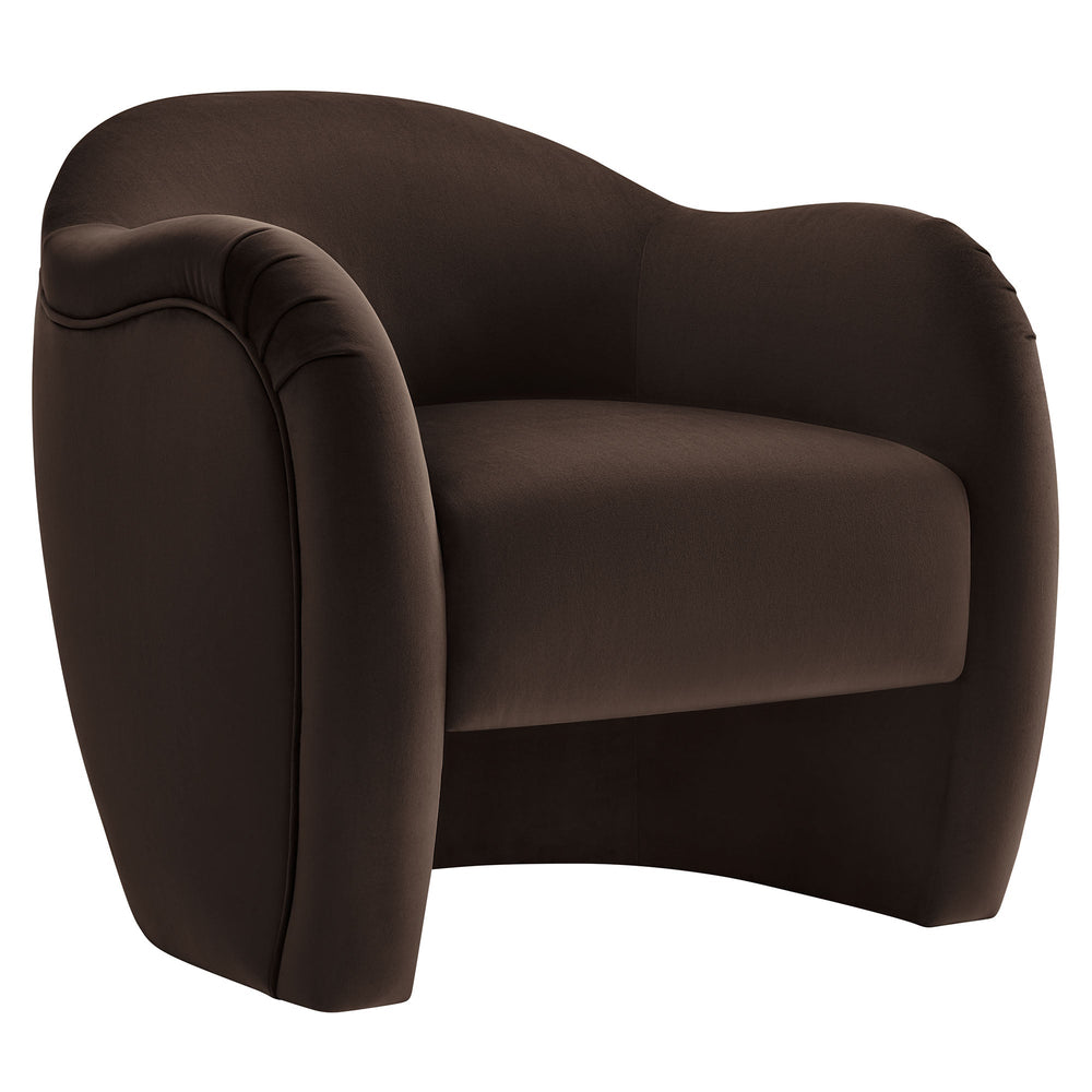 Compose Performance Velvet Accent Chair in Chocolate Brown