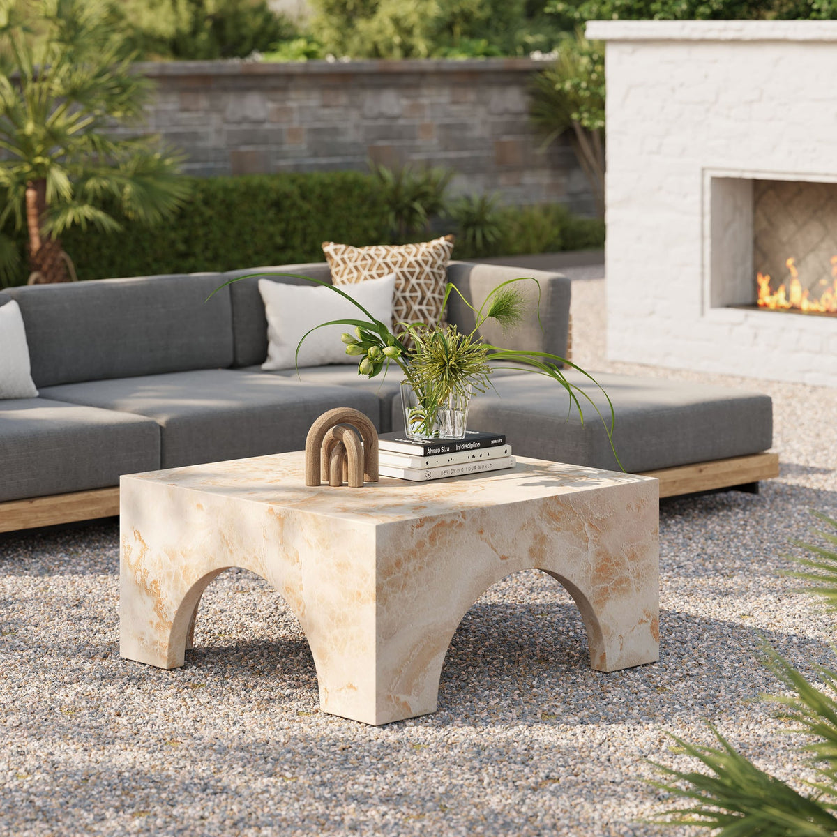 Valen Coffee Table in Honey Onyx