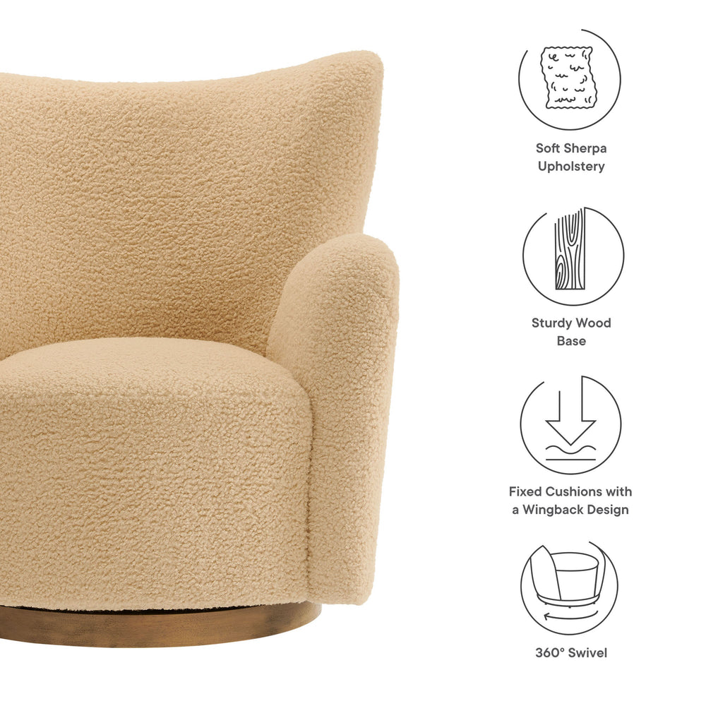 Montrose Swivel Chair in Ivory Walnut