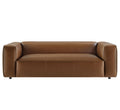 Auren Upholstered Vegan Leather Sofa in Coffee