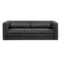 Relle Boucle Sofa – Charcoal 3-Seater Channel Tufted Couch