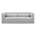 Relle Boucle Sofa – 3-Seater Channel Tufted Newsprint Couch