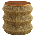 Maris Seagrass and Wood End Table