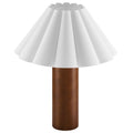 Flora Wood Table Lamp With Pleated Petal Shade