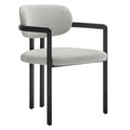 Elio Barrel Fabric and Metal Dining Chair
