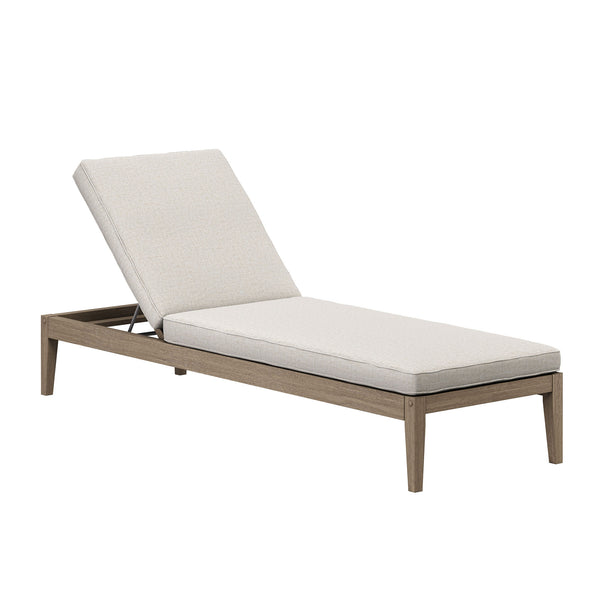 Northlake Outdoor Patio Teak Chaise Lounge - Pebble