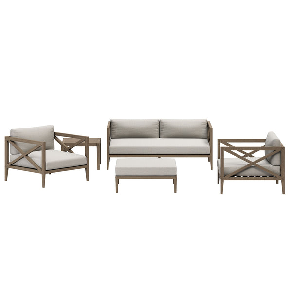 Northlake 5-Piece Outdoor Patio Teak Wood Furniture Set - Brown