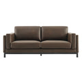 Roscoe Vegan Leather Sofa in Espresso