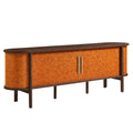 Coralie Curved 71" Vegan Leather Oval TV Stand