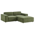 Restore 3-Piece Performance Fabric Upholstered Modular Loveseat with Ottoman