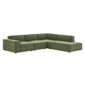 Restore 4-Piece Performance Fabric Upholstered Modular L-Shaped Sofa