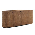 Aven 71.5 Inch Oval Chiseled Wood Sideboard Buffet Cabinet with Hammered Effect