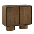 Lumo 2-Door Curved Wood Accent Cabinet