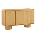 Lumo 3-Door Curved Wood Accent Cabinet