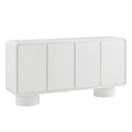 Lumo 4-Door Curved Wood Accent Cabinet