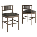 Eleni Outdoor Patio Teak Wood Counter Stools Set of 2