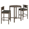 Eleni 3-Piece Outdoor Patio Teak Wood Bar Set