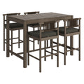 Eleni 5-Piece Outdoor Patio Teak Wood Bar Set