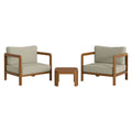 Kona 3-Piece Outdoor Patio Teak Wood Furniture Set