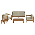 Kona 5-Piece Outdoor Patio Teak Wood Furniture Set